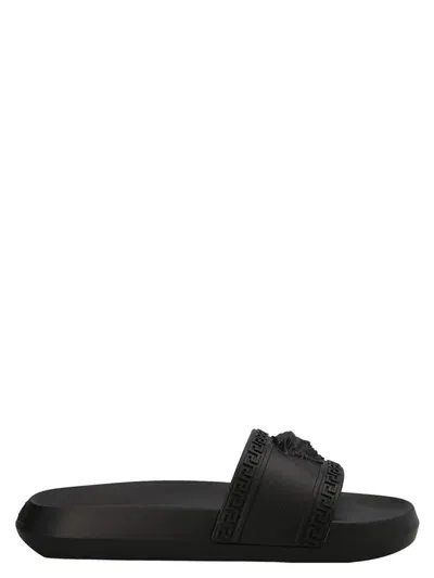 Versace 'medusa' Slides In Black