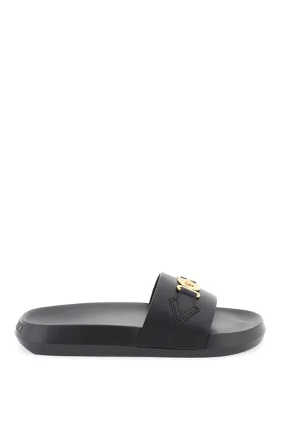 Versace Men's Medusa Biggie Slides In Nero