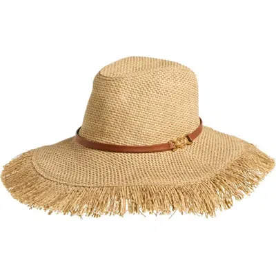 Versace Other Fringe Woven Raffia Sun Hat In Beige