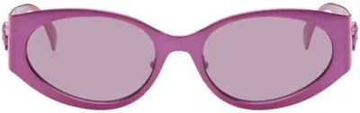 Versace Pink 'la Medusa Oval' Sunglasses In 1503ak Fuxia