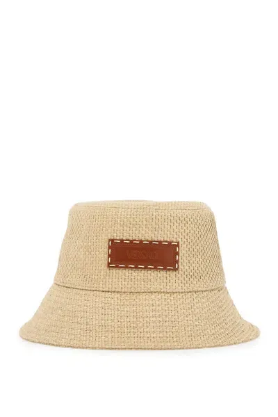 Versace Raffia Bucket Hat For In Linen+tabacco (beige)