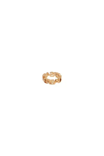 Versace Ring With Logo Design In Gold