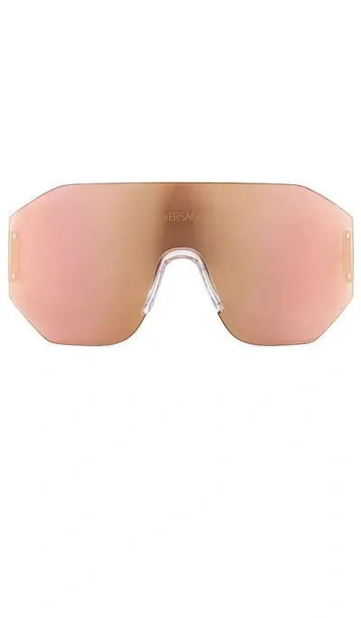 Versace Shield Sunglasses In Pink