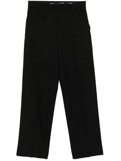 Versace Straight-leg Trousers In Black