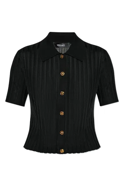 Versace Striped Top In Nero