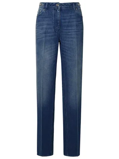 Versace Tailored Blue Cotton Jeans