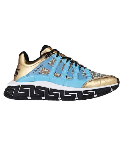 Versace Trigreca Low-top Sneakers In Light Blue