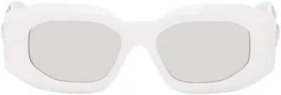 Versace White Maxi Medusa Biggie Sunglasses In 314/6g