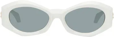 Versace White Oval Sunglasses In 546280