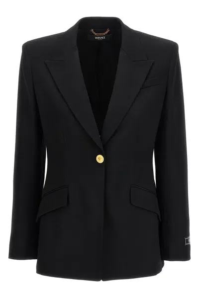 Versace Women Single-breasted Blazer In Black