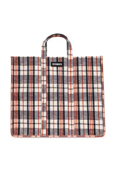 Vetements Barbes Logo Patch Tote Bag In Multi