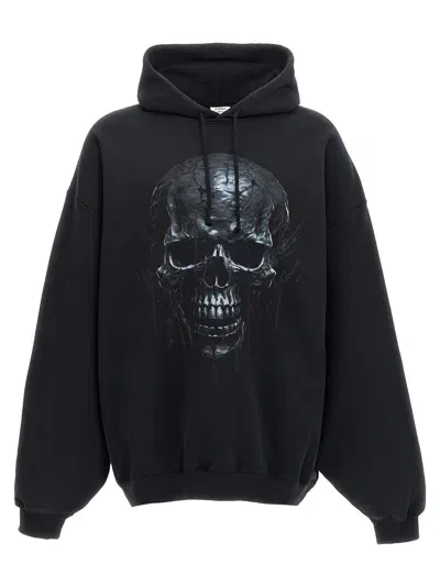 Vetements Black Skull Metal Hoodie