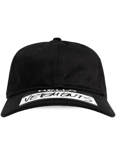 Vetements Logo-print Cap In Black