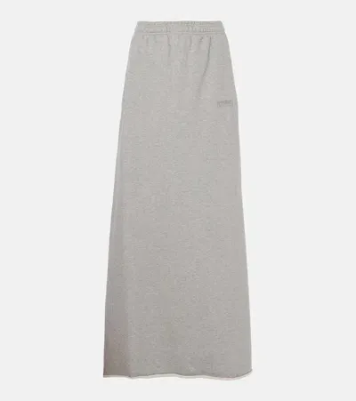 Vetements Molleton Cotton-blend Maxi Skirt In Grey