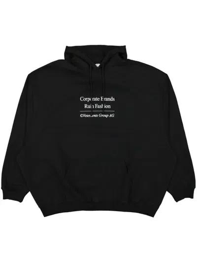 Vetements Print Sweatshirt In Black