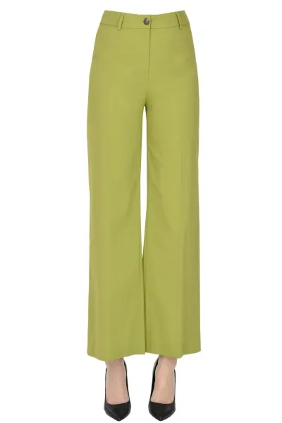 Via Masini 80 Cotton Trousers In Green