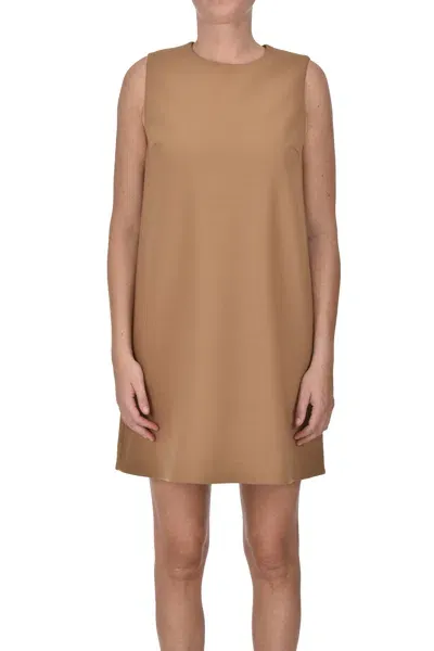 Via Masini 80 Flared Dress In Camel