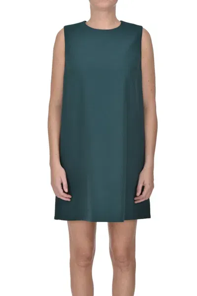 Via Masini 80 Flared Dress In Dark Green