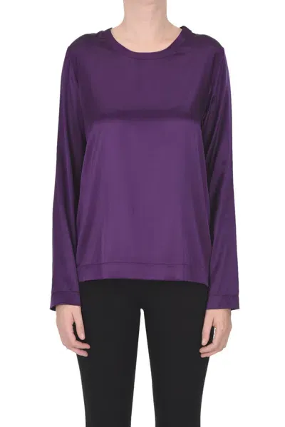 Via Masini 80 Silk Blouse In Purple