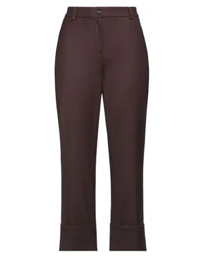 Via Masini 80 Wool Trousers In Dark Brown