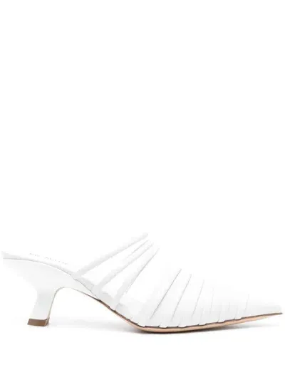 Vic Matie 65mm Leather Mules In White