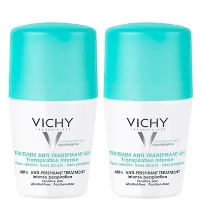 Vichy 48 Hour Intensive Antiperspirant Roll-on Deodorant For Sensitive Skin Bundle 2 X 50ml In White