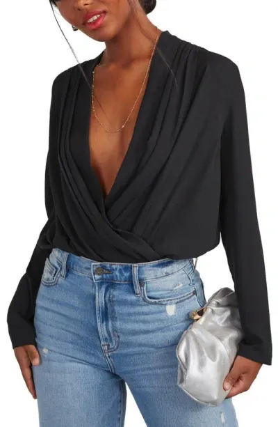 Vici Collection Attraction Surplice Neck Bodysuit In Black