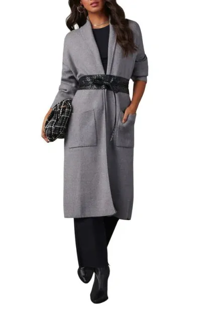 Vici Collection Coletti Longline Open Front Duster In Grey