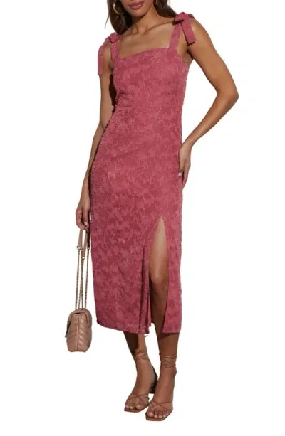 Vici Collection Lisbeth Tie Strap Midi Dress In Mauve