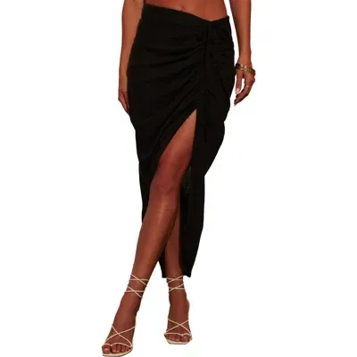 Vici Collection Nicoletta Ruched Midi Skirt In Black