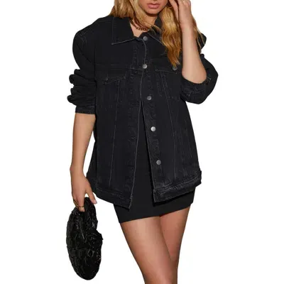 Vici Collection Nira Oversize Denim Jacket In Black