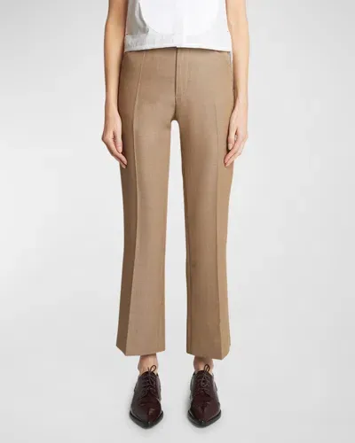 Victoria Beckham 70s Cropped Flare Pants In Tobacco