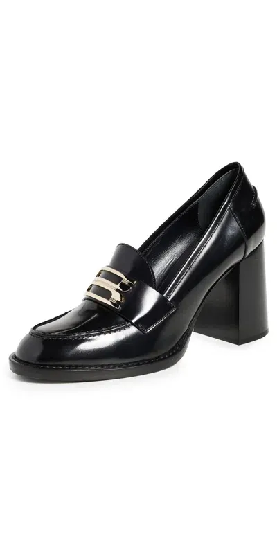 Victoria Beckham B Buckle Heel Loafers Black