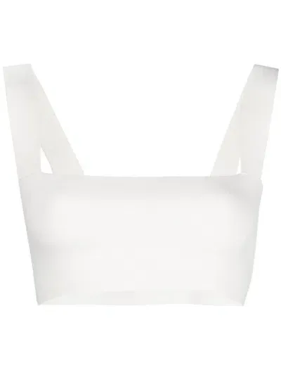 Victoria Beckham Square-neck Cropped Top In White