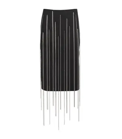 Victoria Beckham Chain-detail Pencil Skirt In Black