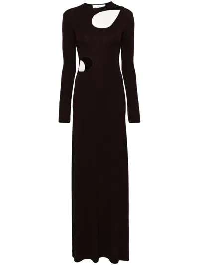 Victoria Beckham Cut-out Cady Maxi Dress In Purple