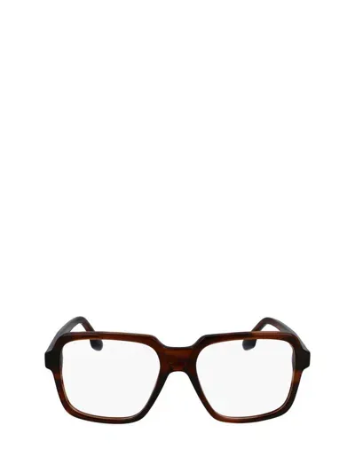 Victoria Beckham Eyeglasses In Brown Horn