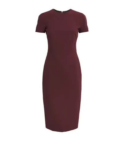 Victoria Beckham Fitted T-shirt Midi Dress In Brown