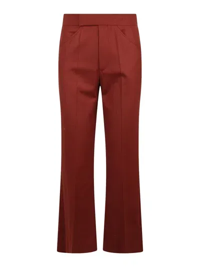 Victoria Beckham Flared Crop Trousers In Brown