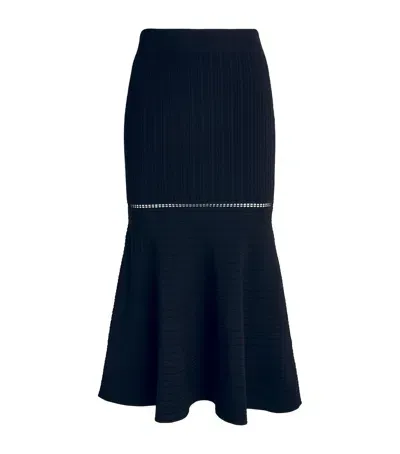 Victoria Beckham Flared Midi Skirt In Black