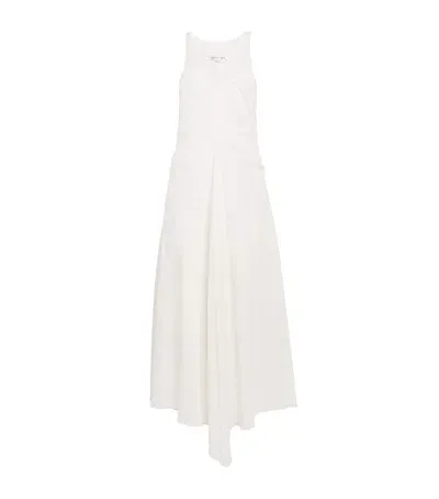 Victoria Beckham Gathered Racerback Maxi Dress In White