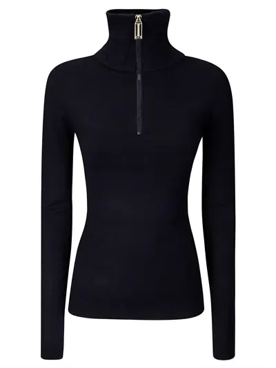 Victoria Beckham Half Zip Sweater In Black