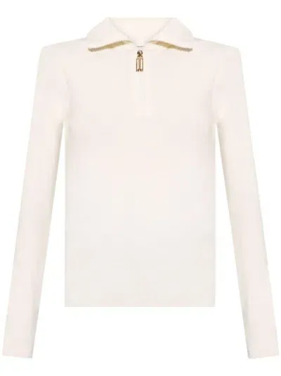 Victoria Beckham Half-zip Sweater In White