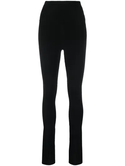 Victoria Beckham High-waisted Slit-detail Trousers In Schwarz