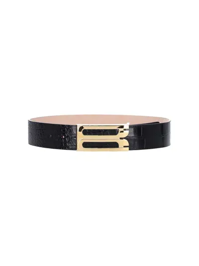 Victoria Beckham Jumbo Frame Belt In Black