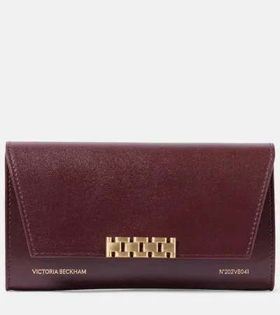 Victoria Beckham Leather Wallet On Chain In Red