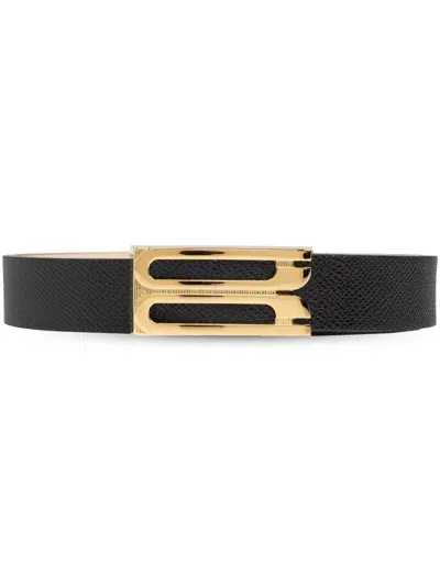 Victoria Beckham Logo-buckle Belt In Black