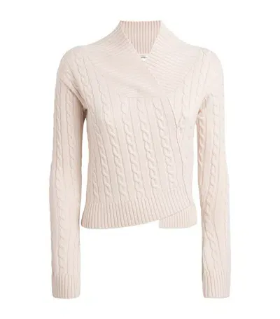 Victoria Beckham Merino Wool Asymmetric Sweater In White