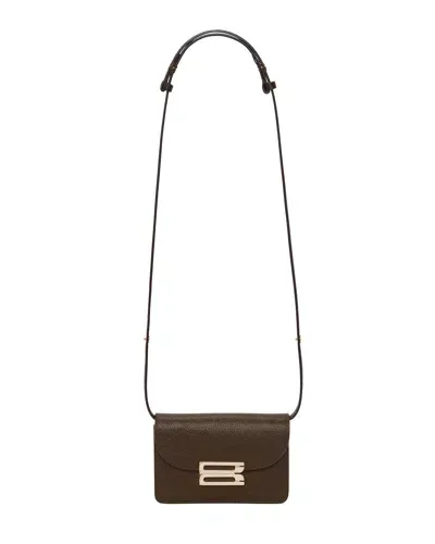 Victoria Beckham Nano Dorian Bag In Khaki Grained Leather In Green