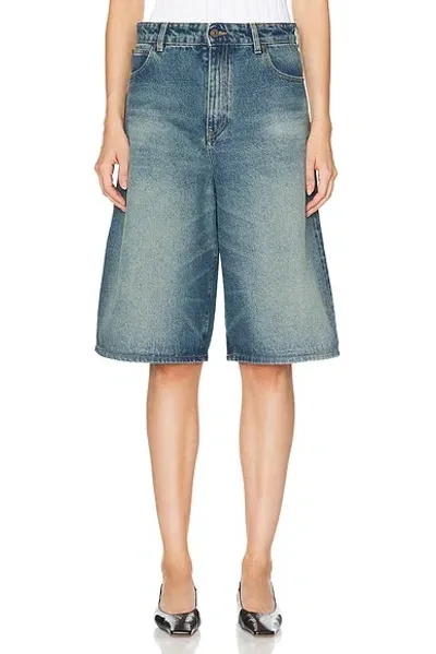 Victoria Beckham Oversized Bermuda Short In Antique Indigo